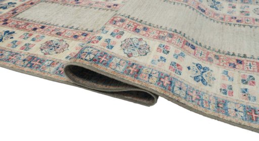 Close-up detail of New Kazak rug from Pakistan showing Wool weave