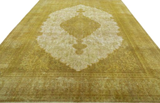 Surface texture of 1970s Vintage rug with natural Wool and intricate pattern