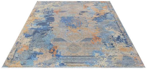 Corner detail of New Haj-jalili rug showing border pattern and Wool pile