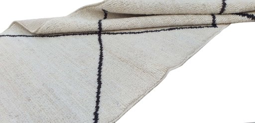Close-up detail of New Morocco rug from Pakistan showing Wool weave