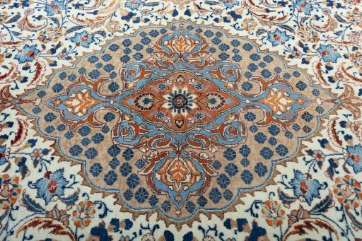 Central medallion detail of 2000s Kashmar rug from Iran / Persia