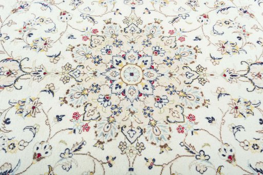 Central medallion detail of 2000s Kashan rug from Iran / Persia