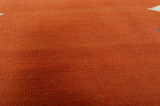 Backside of handmade New Kilim Sofre rug showing knot structure and weave density
