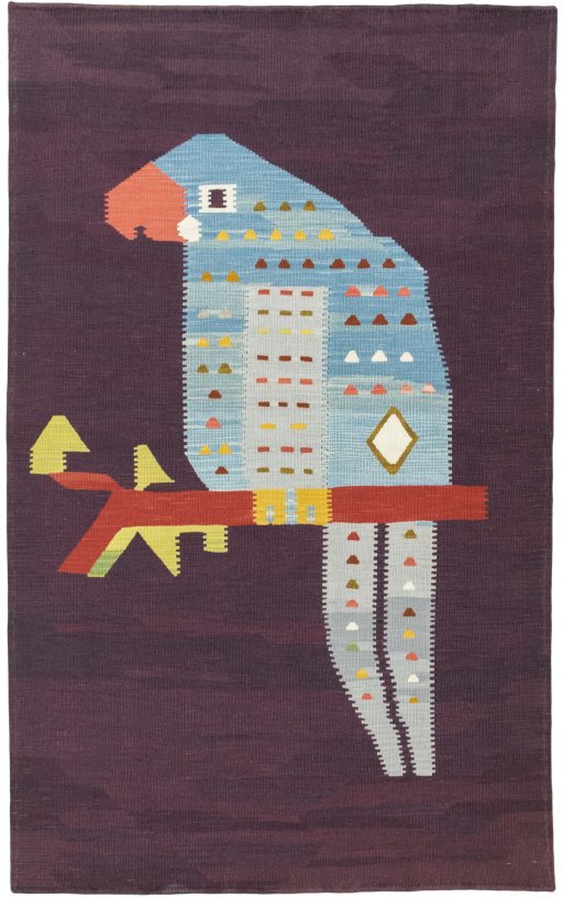 Full view of New Kilim Dastan rug from Turkey, 200 × 123 cm in Multi Color tones