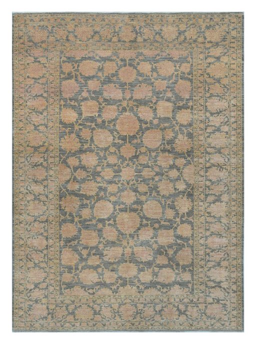 Full view of New Farahan rug from Pakistan, 296 × 205 cm in Gray tones