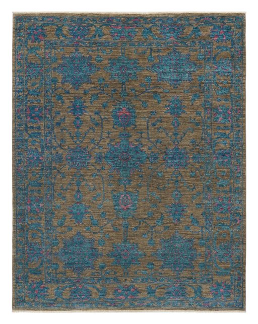 Full view of New Farahan rug from Pakistan, 192 × 150 cm in Gray tones