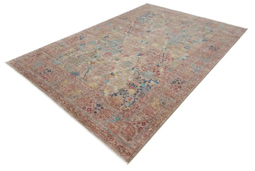Close-up detail of New Haj-jalili rug from Pakistan showing Wool weave