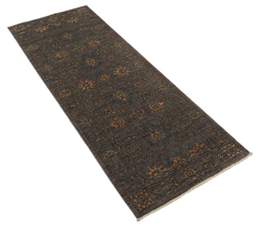 Corner detail of New Farahan rug showing border pattern and Wool pile