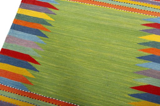 Surface texture of New Kilim Sofre rug with natural Wool and intricate pattern
