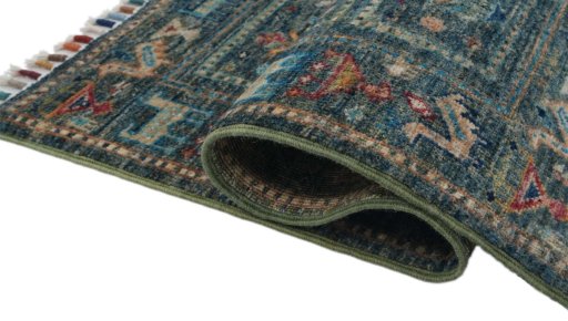 Close-up detail of New Samarkand rug from Pakistan showing Wool weave