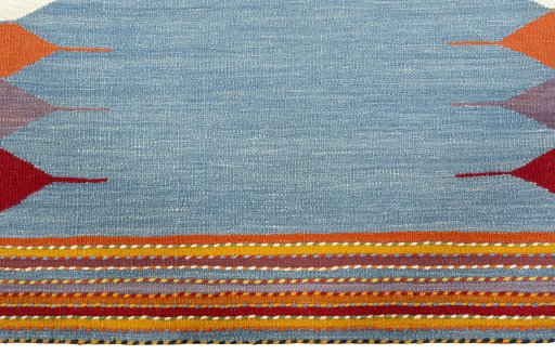 Central medallion detail of New Kilim Sofre rug from Turkey