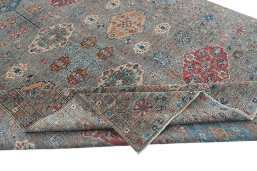 Central medallion detail of New Kazak rug from Pakistan