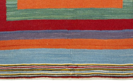 Central medallion detail of New Kilim Sofre rug from Turkey