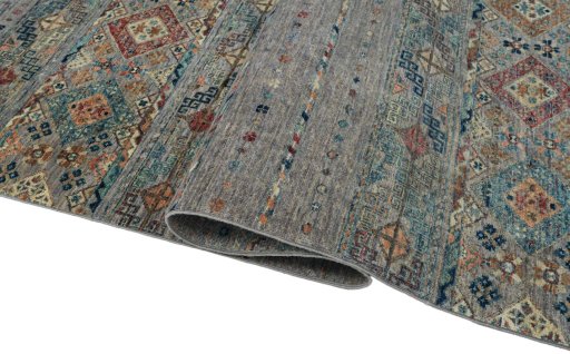 Close-up detail of New Samarkand rug from Pakistan showing Wool weave