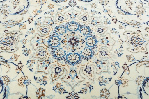 Central medallion detail of New Nain rug from Iran / Persia