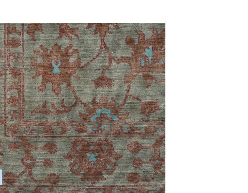 Corner detail of New Farahan rug showing border pattern and Wool pile