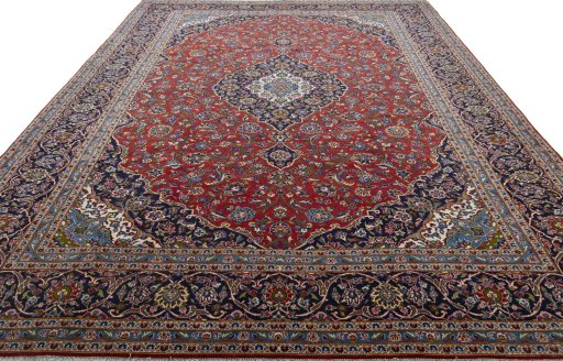Surface texture of New Kashan rug with natural Cork and intricate pattern