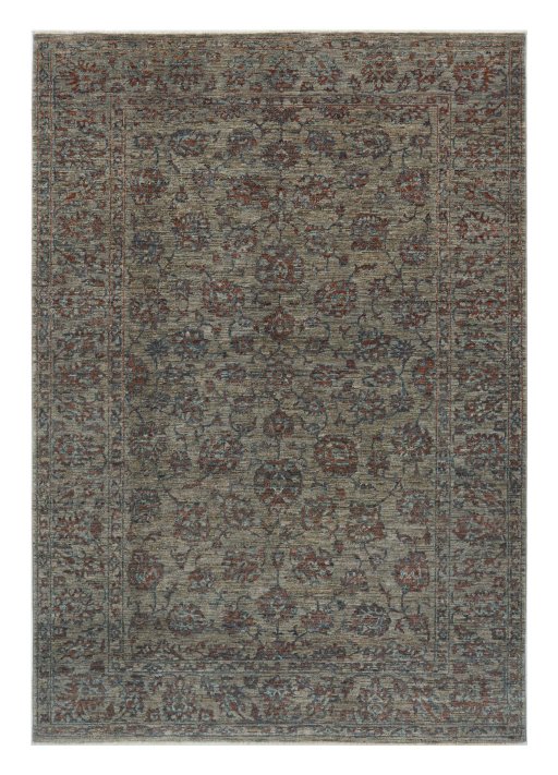 Full view of New Farahan rug from Pakistan, 246 × 171 cm in Brown tones