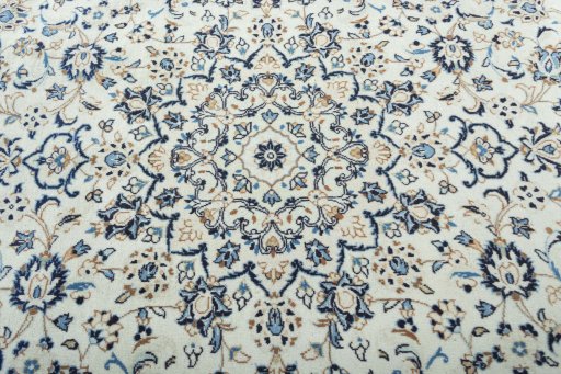 Central medallion detail of 2000s Kashan rug from Iran / Persia