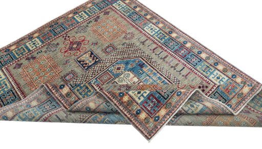 Central medallion detail of New Kazak rug from Pakistan