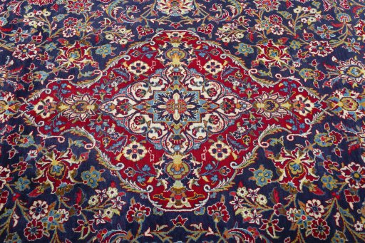Central medallion detail of 2000s Kashan rug from Iran / Persia