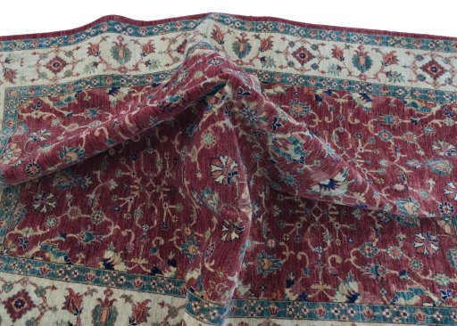 Full view of New Farahan rug from Pakistan, 200 × 149 cm in Red tones