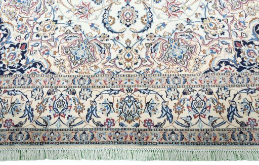 Full view of 2000s Nain rug from Iran / Persia, 300 × 204 cm in Beige tones