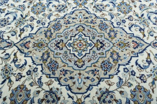 Central medallion detail of 2000s Kashan rug from Iran / Persia