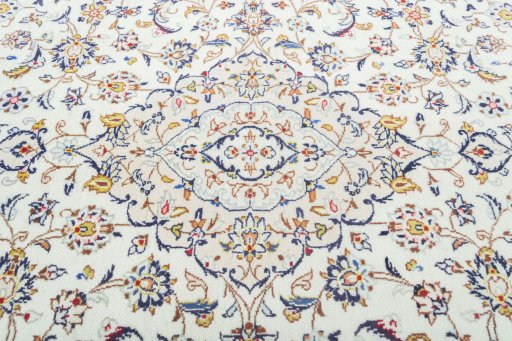 Central medallion detail of 2000s Kashan rug from Iran / Persia