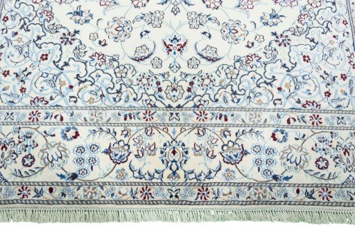 Full view of New Nain rug from Iran / Persia, 293 × 200 cm in Beige tones