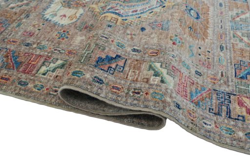 Close-up detail of New Kazak rug from Pakistan showing Wool weave