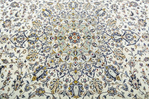 Central medallion detail of 2000s Kashan rug from Iran / Persia