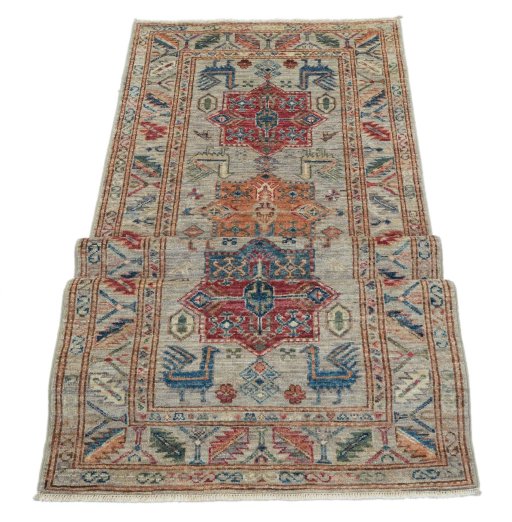 Central medallion detail of New Kazak rug from Pakistan