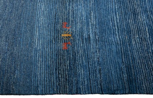 Close-up detail of New Persian Gabbeh rug from Pakistan showing Wool weave