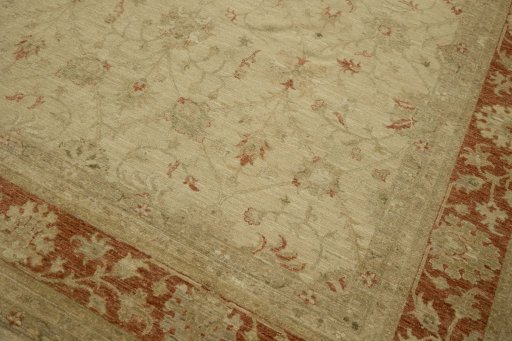 Close-up detail of New Farahan rug from Pakistan showing Cotton weave