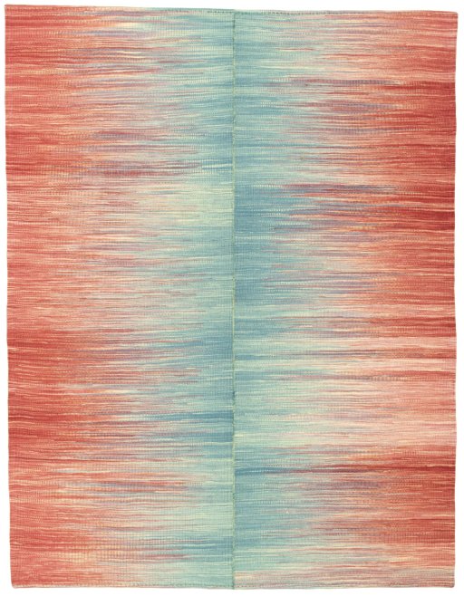 Full view of New Kilim Kiasar rug from Turkey, 207 × 160 cm in Red tones