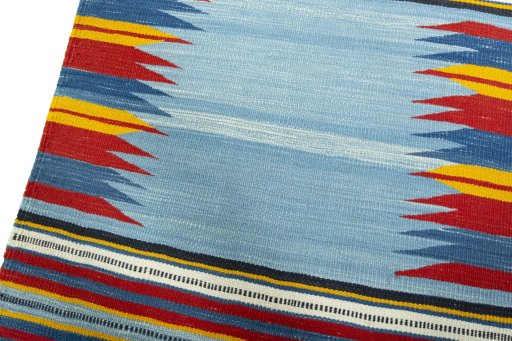 Surface texture of New Kilim Sofre rug with natural Wool and intricate pattern