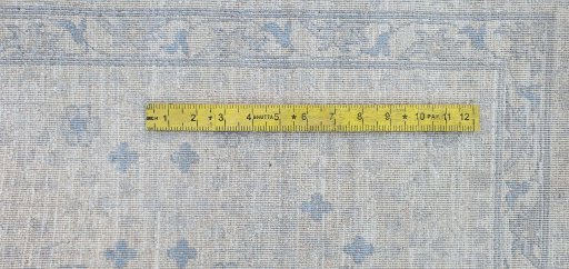 Full view of New Mamluk rug from Pakistan, 430 × 313 cm in Beige tones