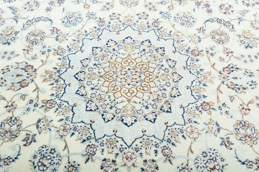 Central medallion detail of 2000s Nain rug from Iran / Persia