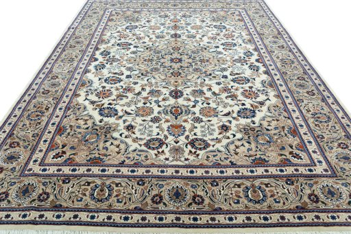 Surface texture of 2000s Kashmar rug with natural Wool and intricate pattern