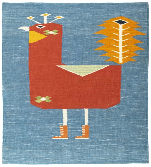 Full view of New Kilim Dastan rug from Turkey, 109 × 99 cm in Multi Color tones
