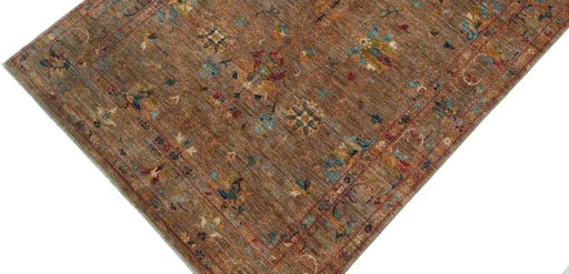 Backside of handmade New Farahan rug showing knot structure and weave density