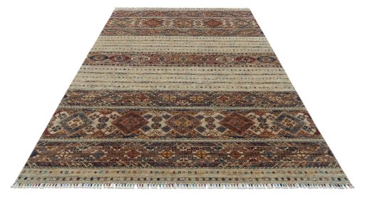Surface texture of New Samarkand rug with natural Wool and intricate pattern