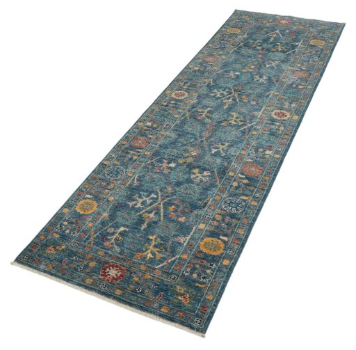 Close-up detail of New Farahan rug from Pakistan showing Wool weave