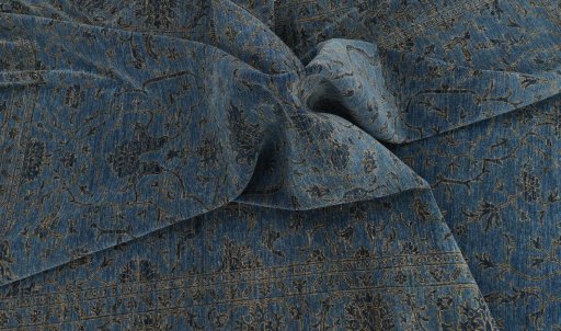 Full view of New Farahan rug from Pakistan, 336 × 239 cm in Blue tones
