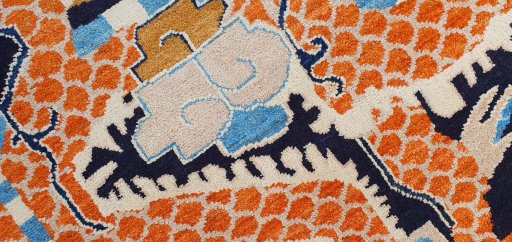 Central medallion detail of New Morocco rug from Pakistan