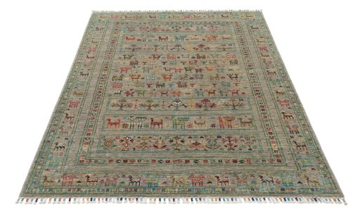 Surface texture of New Samarkand rug with natural Wool and intricate pattern
