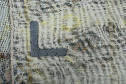 Close-up detail of 1950s Vintage rug from Pakistan showing Wool weave