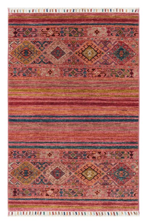 Full view of New Samarkand rug from Pakistan, 120 × 80 cm in Red tones
