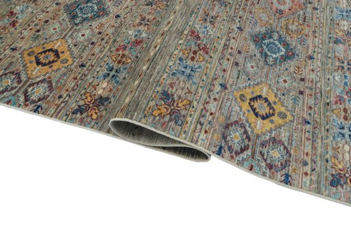 Close-up detail of New Samarkand rug from Pakistan showing Wool weave